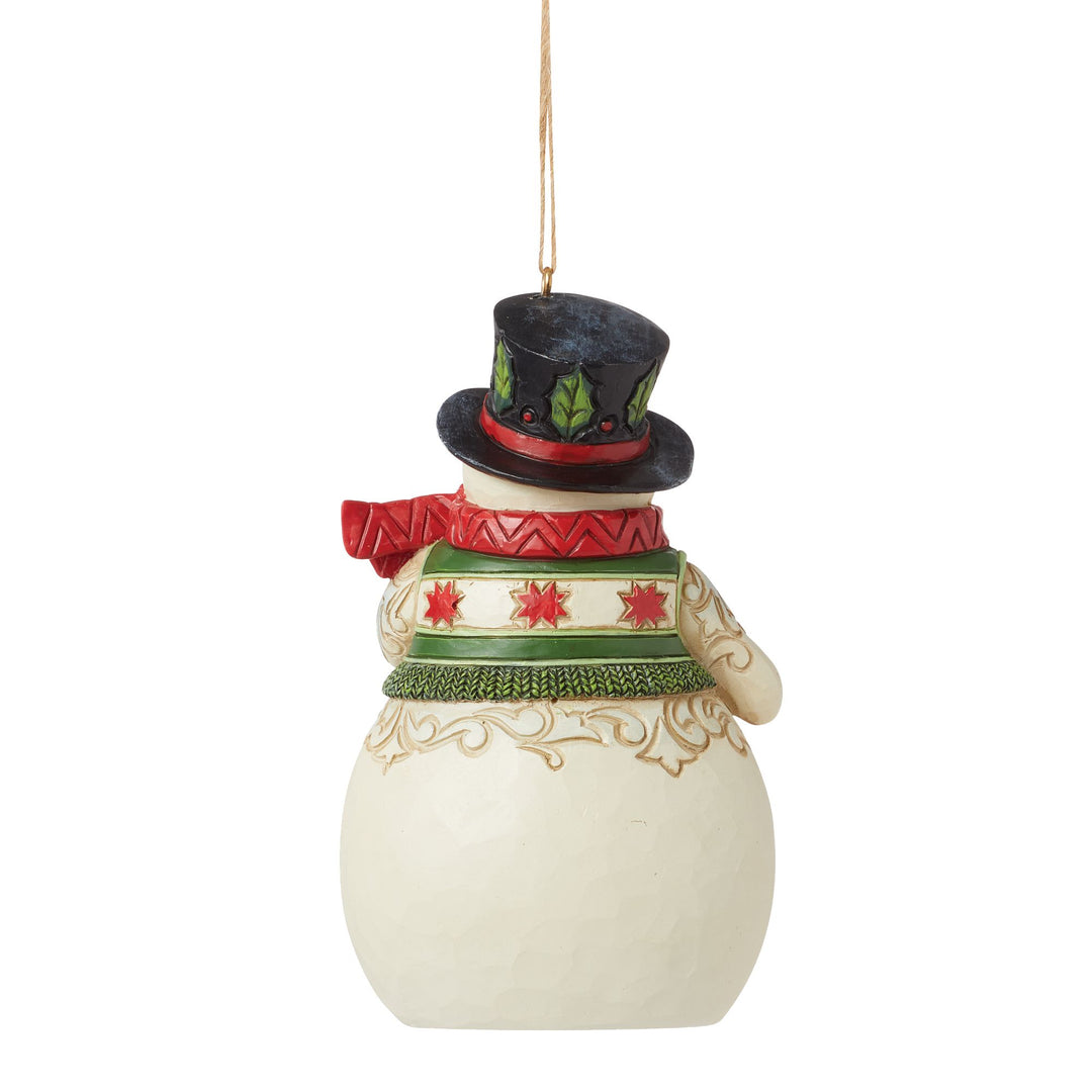 Snowman with Cardinal Scene Hanging Ornament - Heartwood Creek by Jim Shore