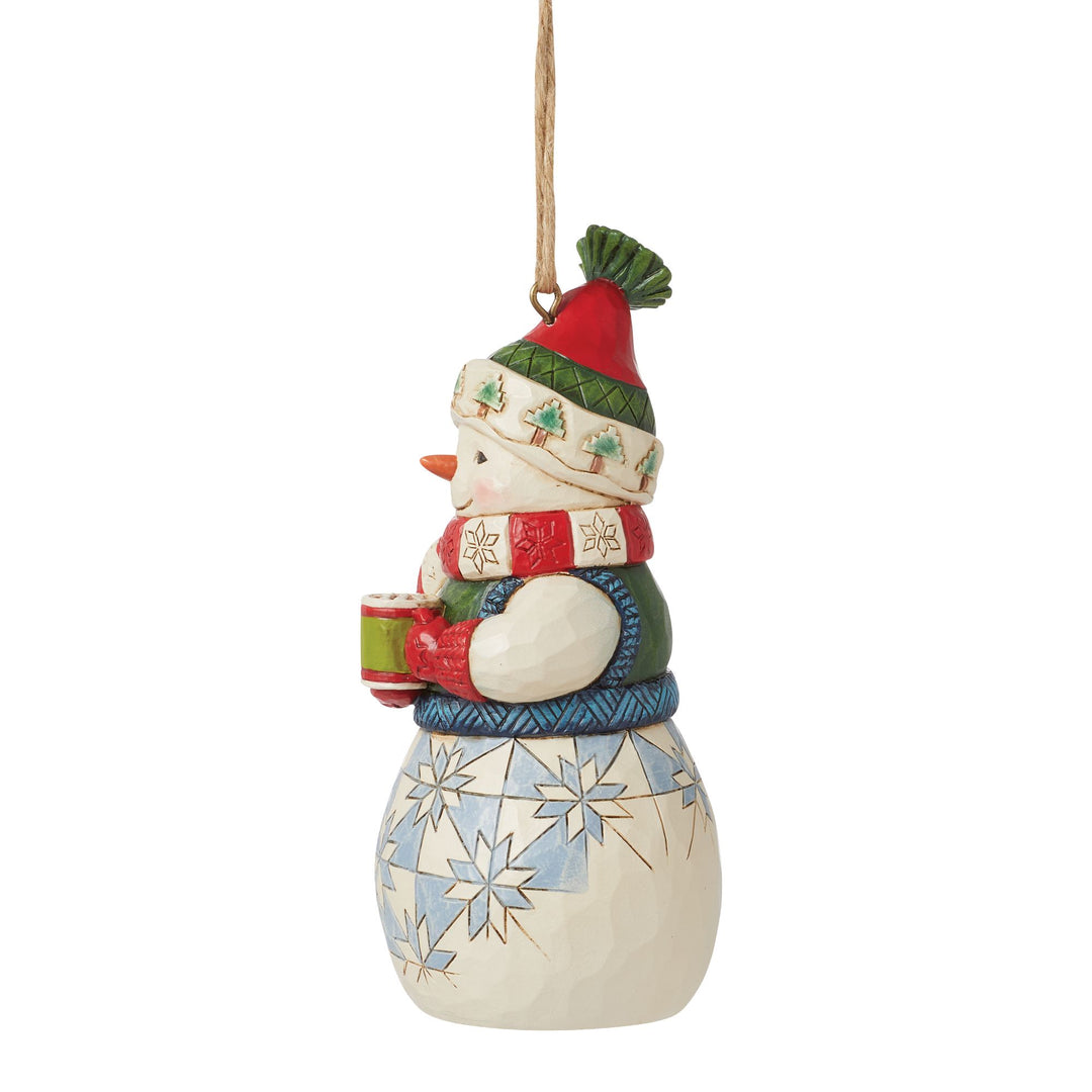 Snowman with Cocoa Hanging Ornament - Heartwood Creek by Jim Shore