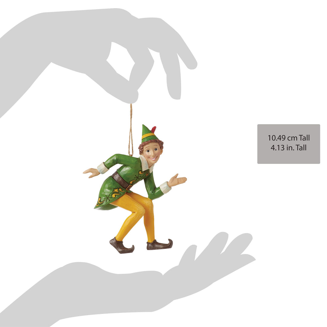 Crouching Buddy the Elf Hanging Ornament - Elf by Jim Shore