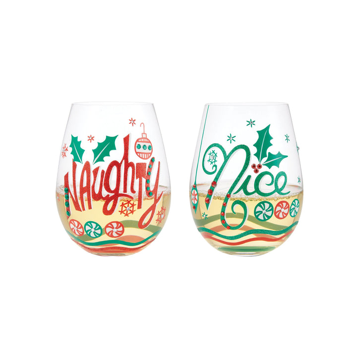 Naughty & Nice Stemless (set of 2)