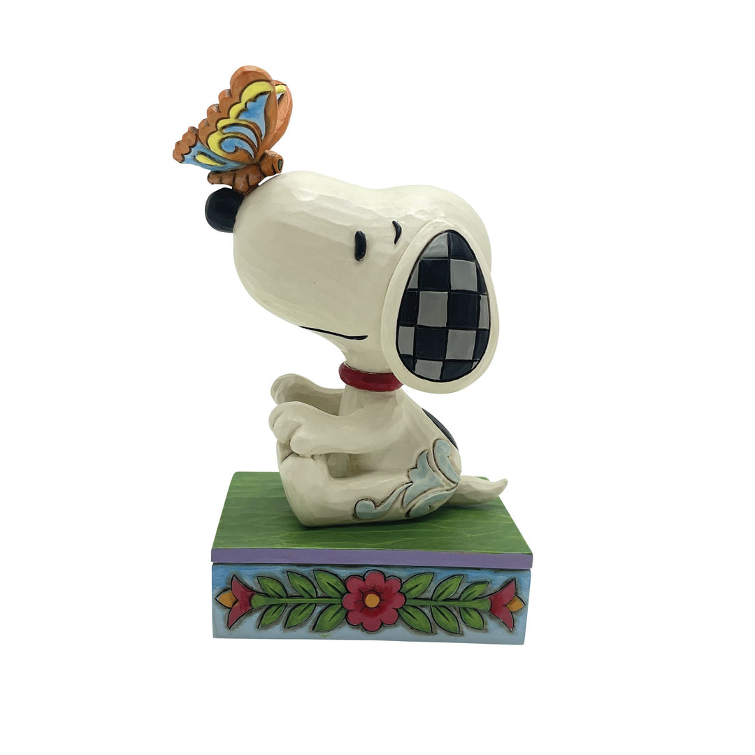 The Perfect Landing (Snoopy with Butterfly on Nose Figurine) - Peanuts by Jim Shore