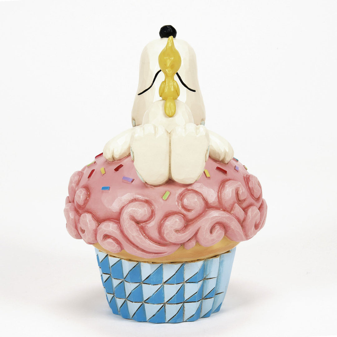 Sprinkle Snooze (Snoopy Laying on Cupcake Figurine) - Peanuts by Jim Shore