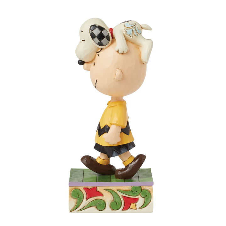Head Honcho (Snoopy on Charlie Brown's Head Figurine) - Peanuts by Jim Shore