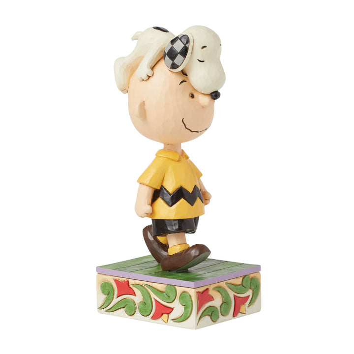 Head Honcho (Snoopy on Charlie Brown's Head Figurine) - Peanuts by Jim Shore