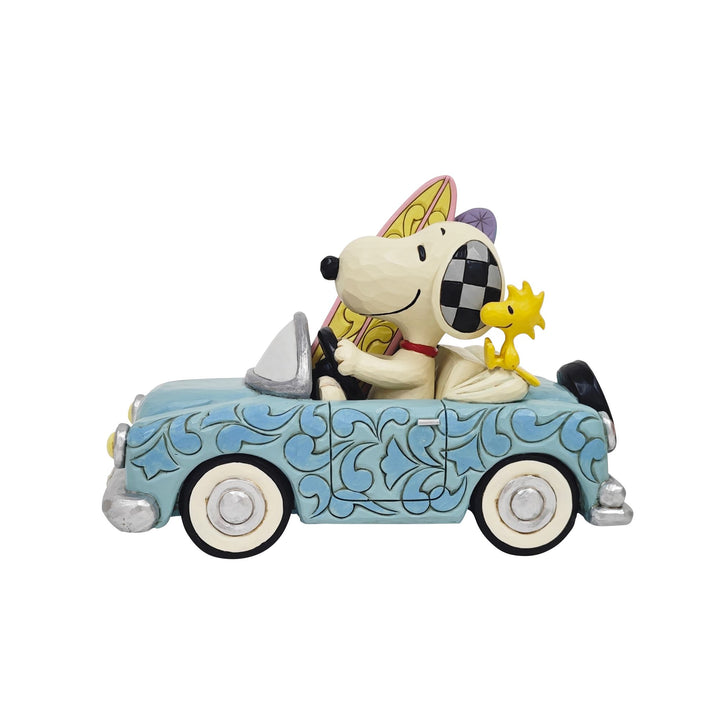 Sunny Drives and Surfing Waves (Snoopy Surfboard Car Figurine) - Peanuts by JimShore