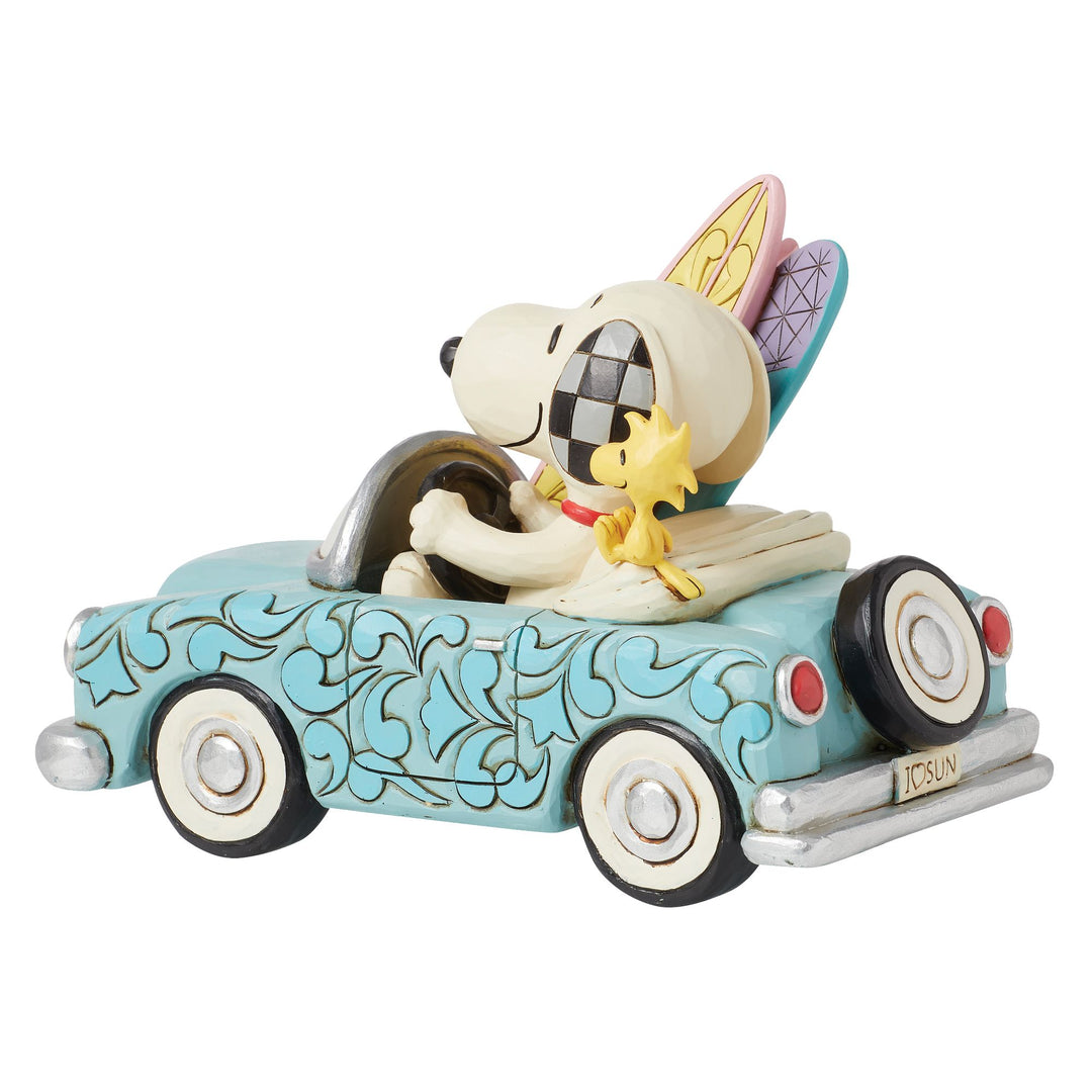 Sunny Drives and Surfing Waves (Snoopy Surfboard Car Figurine) - Peanuts by JimShore