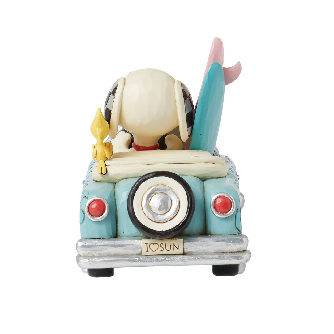 Sunny Drives and Surfing Waves (Snoopy Surfboard Car Figurine) - Peanuts by JimShore