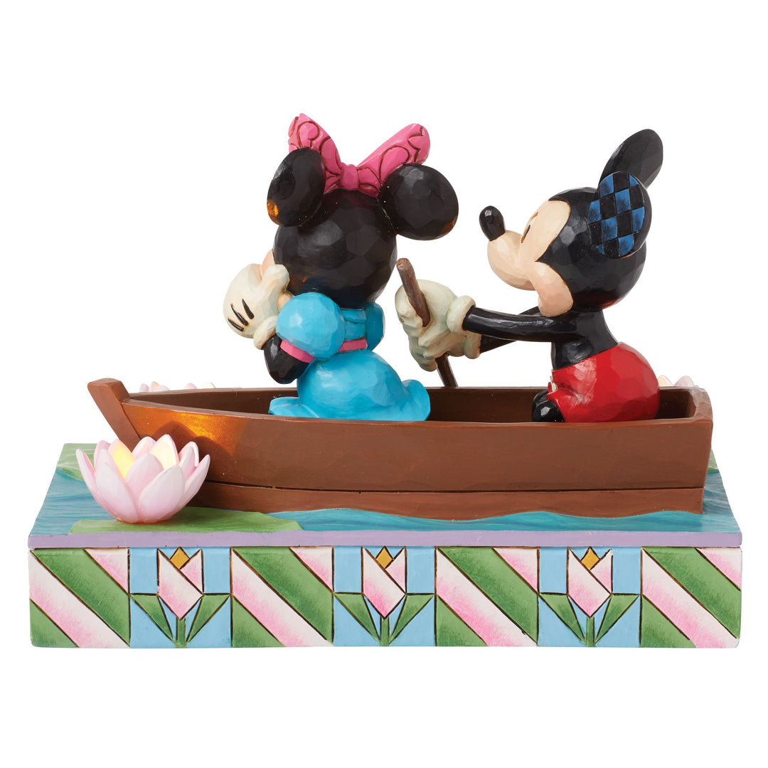 Row-mance is in the Air (Mickey & Minnie in a Rowboat Light-up Figurine) - Disney Traditions by Jim Shore