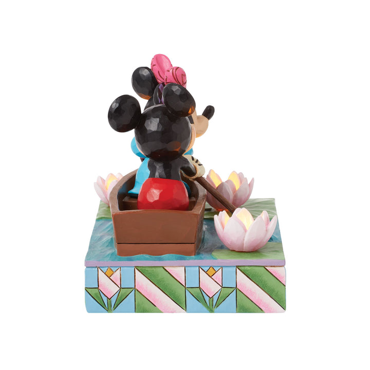 Row-mance is in the Air (Mickey & Minnie in a Rowboat Light-up Figurine) - Disney Traditions by Jim Shore