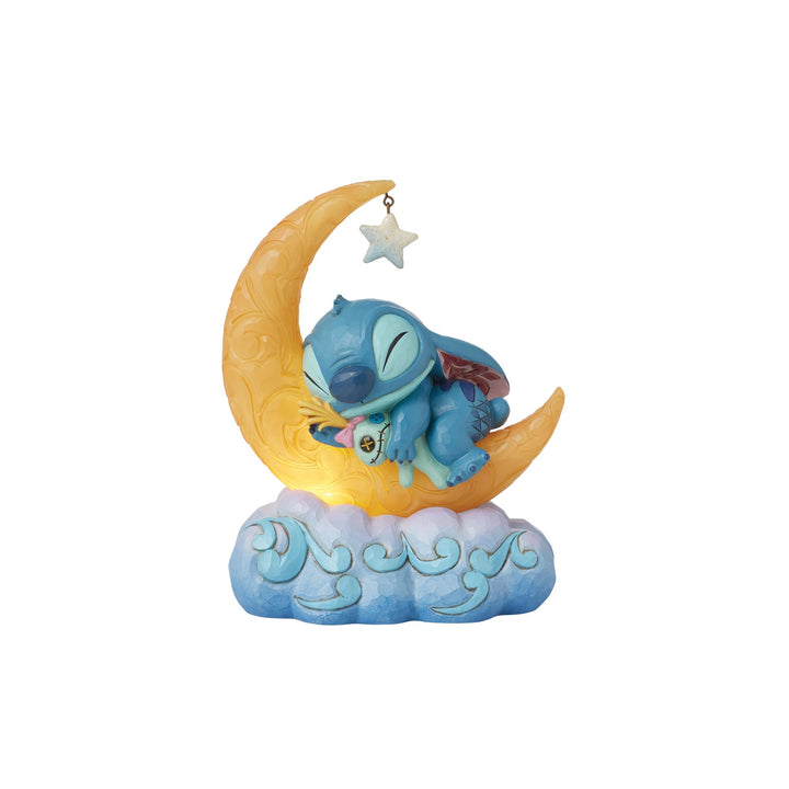 Sweet Dreams (Stitch & Scrump on Light-up Moon Figurine) - Disney Traditions byJim Shore