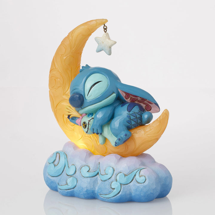 Sweet Dreams (Stitch & Scrump on Light-up Moon Figurine) - Disney Traditions byJim Shore