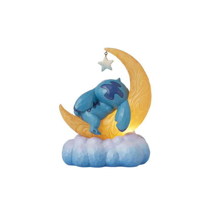 Sweet Dreams (Stitch & Scrump on Light-up Moon Figurine) - Disney Traditions byJim Shore