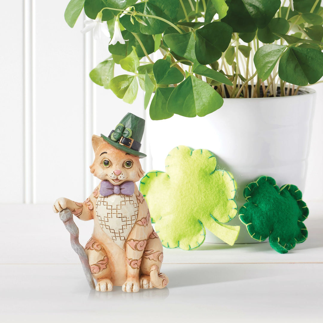 Purr-fectly Irish (Orange Tabby Figurine) - Heartwood Creek by Jim Shore