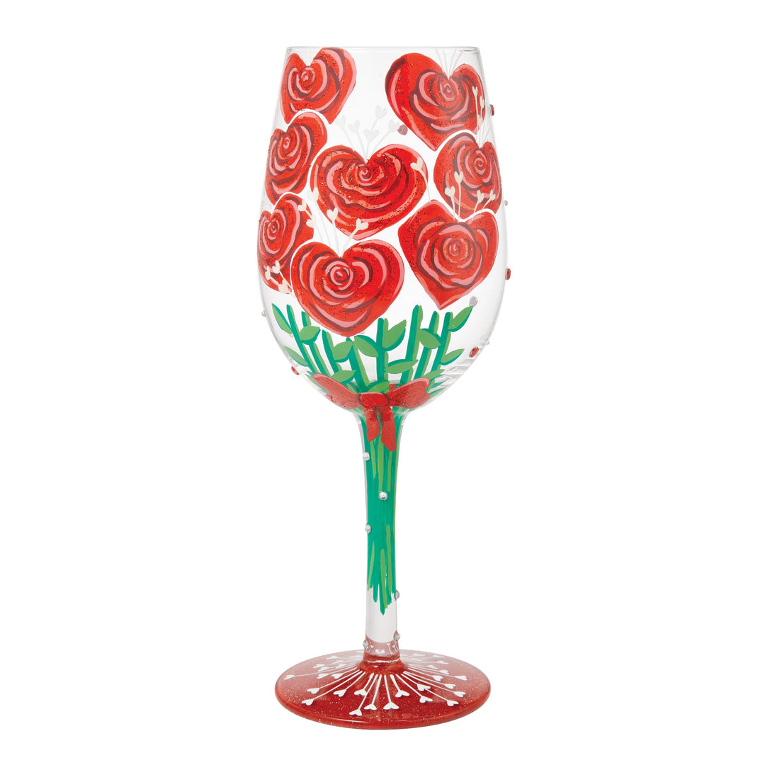 Rose Bouquet Wine Glass by Lolita