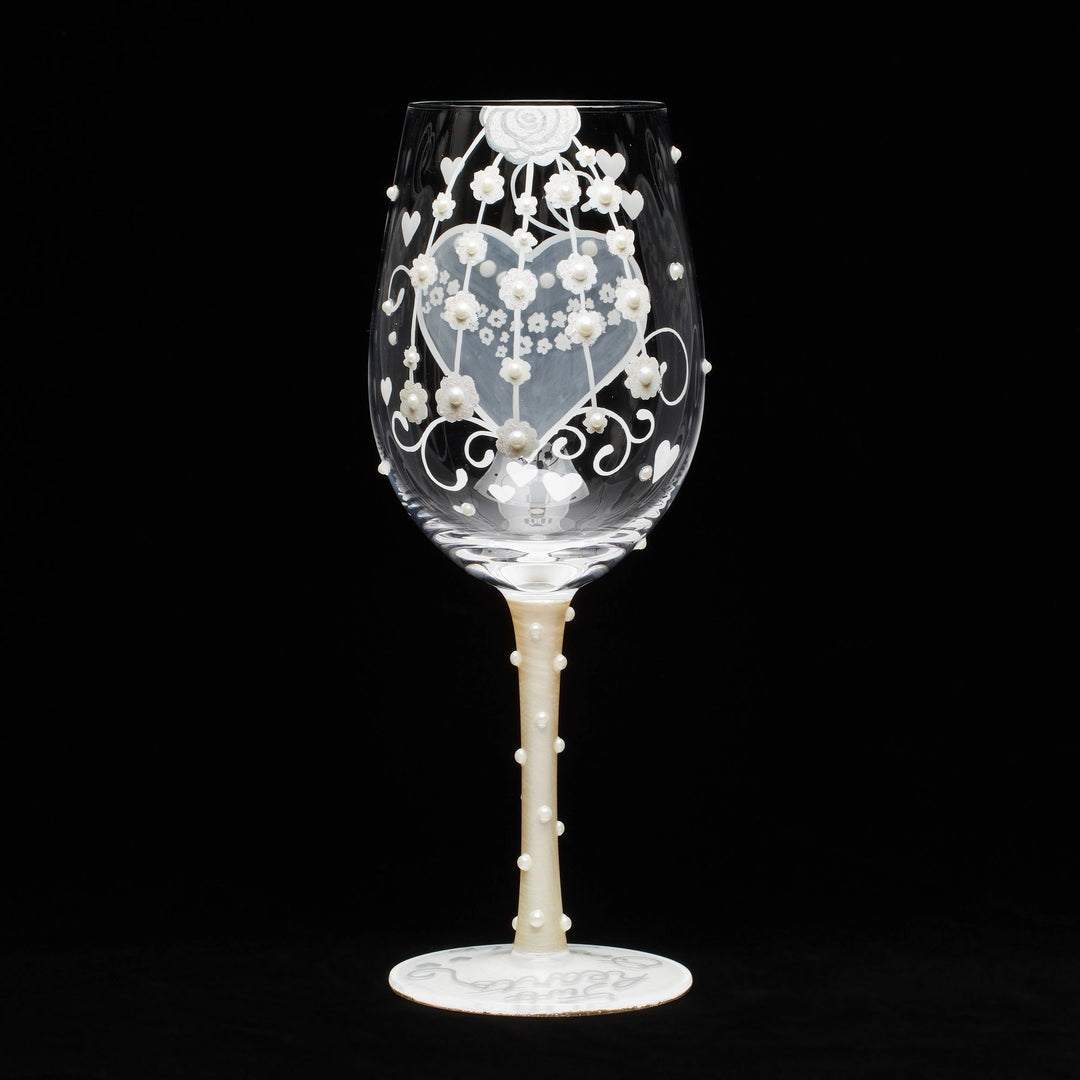 Two hearts One Love Bride Wine Glass Designs by Lolita