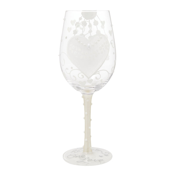 Two hearts One Love Bride Wine Glass Designs by Lolita