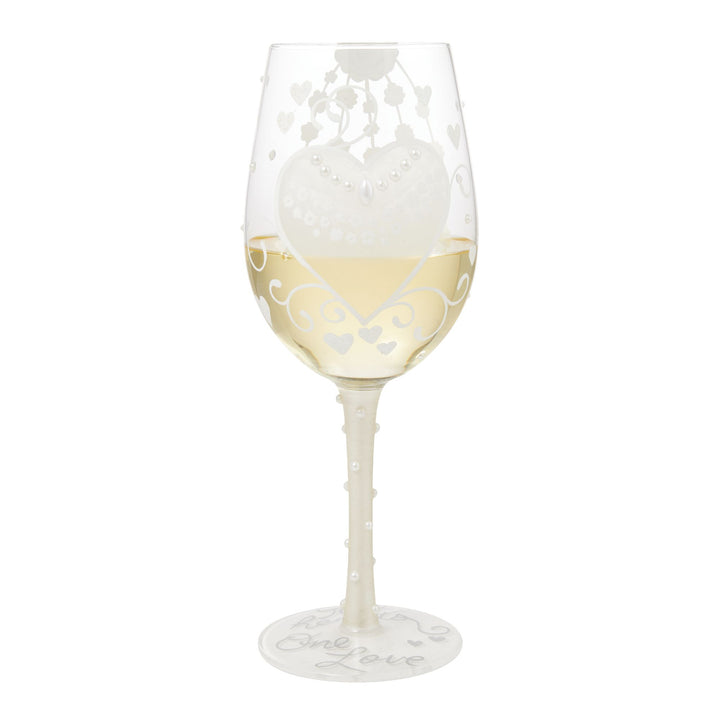 Two hearts One Love Bride Wine Glass Designs by Lolita