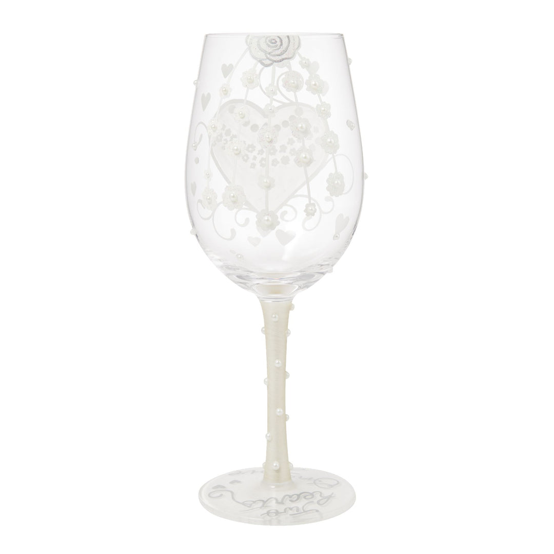 Two hearts One Love Bride Wine Glass Designs by Lolita