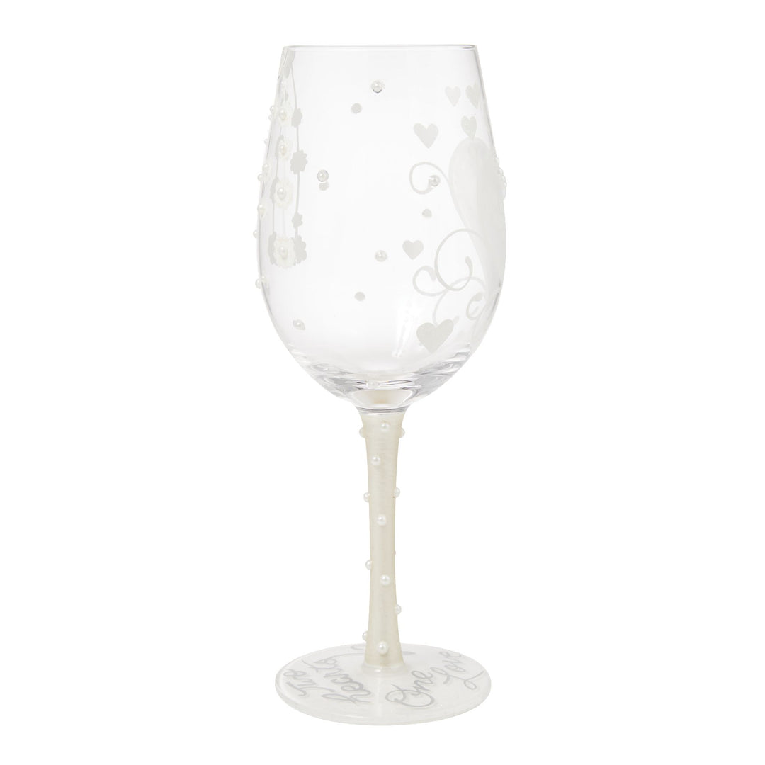 Two hearts One Love Bride Wine Glass Designs by Lolita