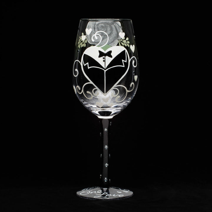 Two Hearts One Love Wine Glass Designs by Lolita