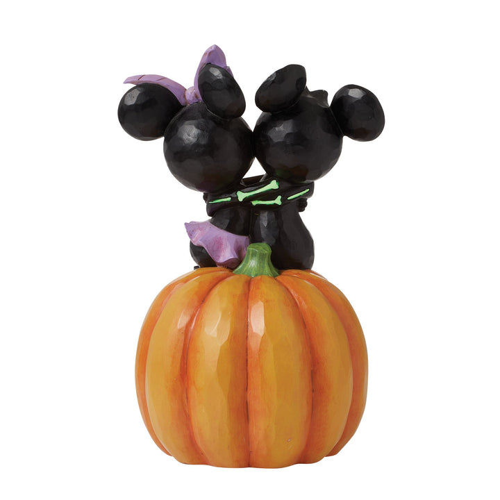 Spine-tingling Sweethearts (Mickey & Minnie LED Pumpkin) - Disney Traditions byJim Shore