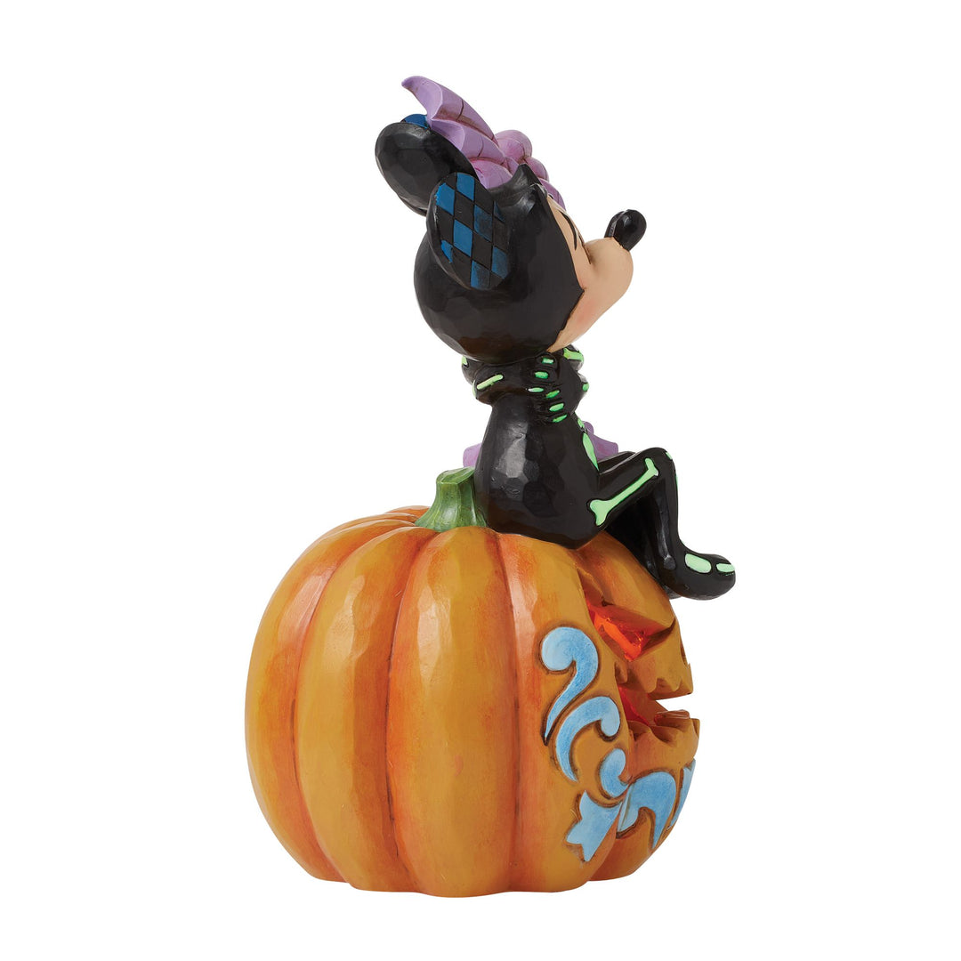 Spine-tingling Sweethearts (Mickey & Minnie LED Pumpkin) - Disney Traditions byJim Shore