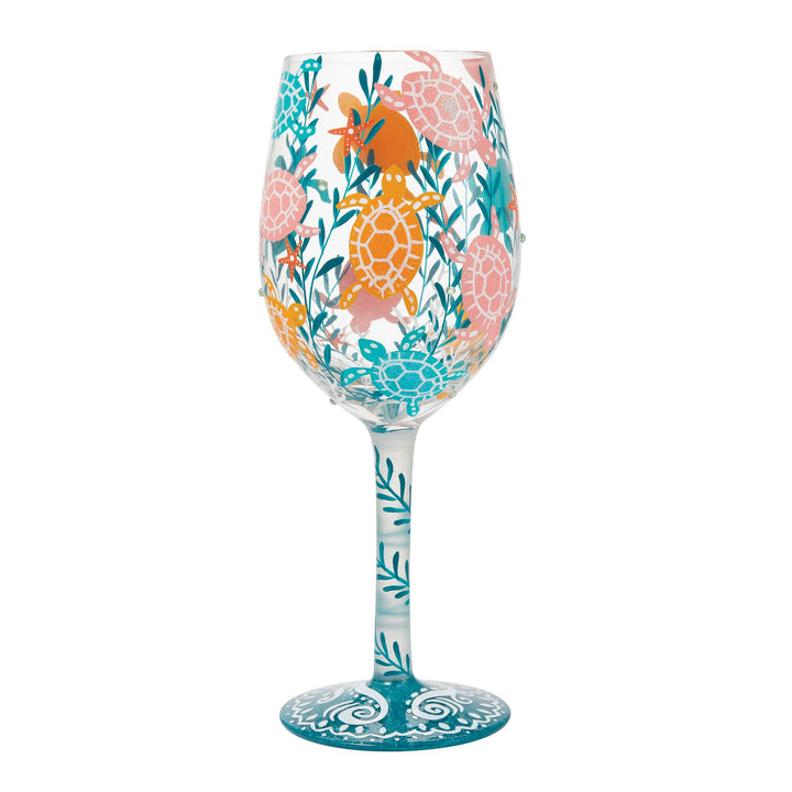 Sea Turtle Delight Wine Glass Designs by Lolita