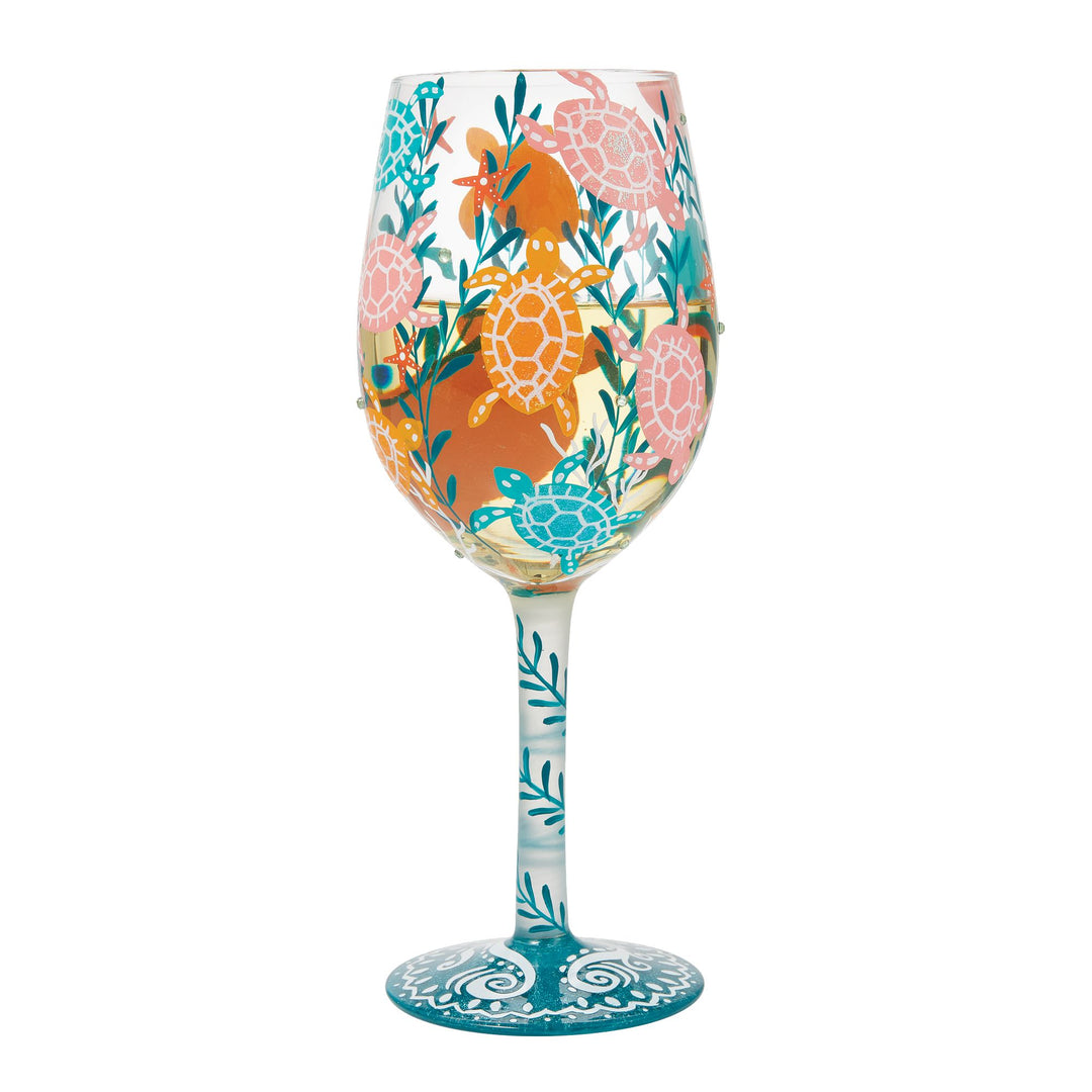 Sea Turtle Delight Wine Glass Designs by Lolita