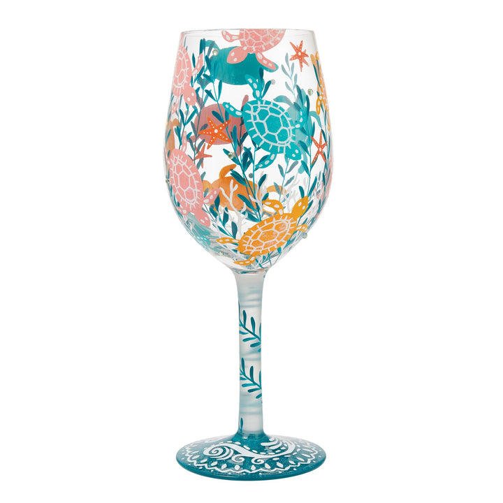 Sea Turtle Delight Wine Glass Designs by Lolita