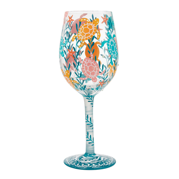 Sea Turtle Delight Wine Glass Designs by Lolita