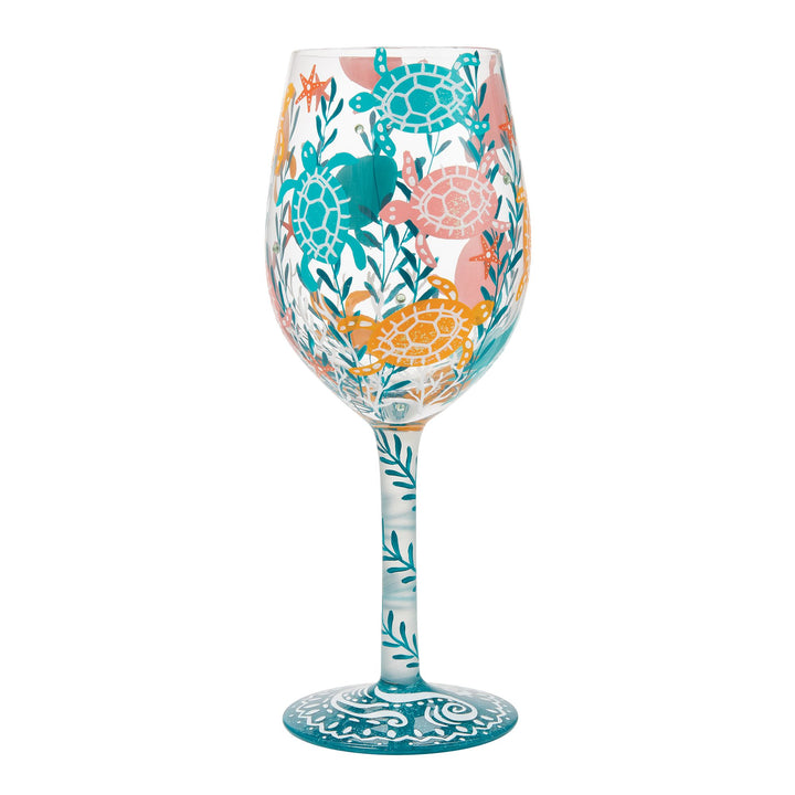 Sea Turtle Delight Wine Glass Designs by Lolita