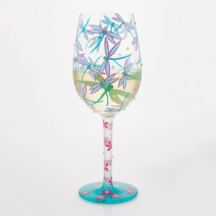 Dance of the Dragonflies Wine Glass by Lolita