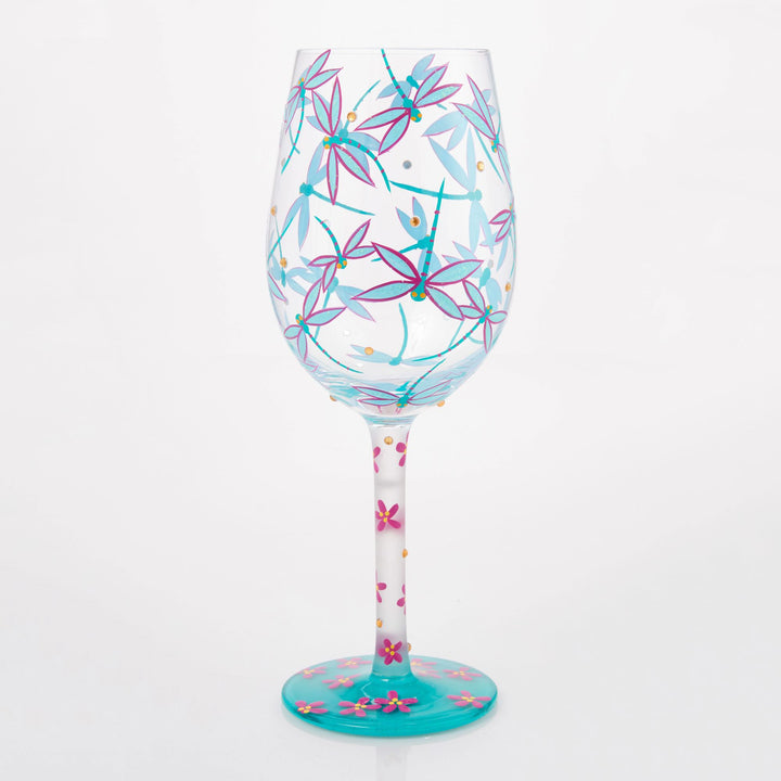 Dance of the Dragonflies Wine Glass by Lolita