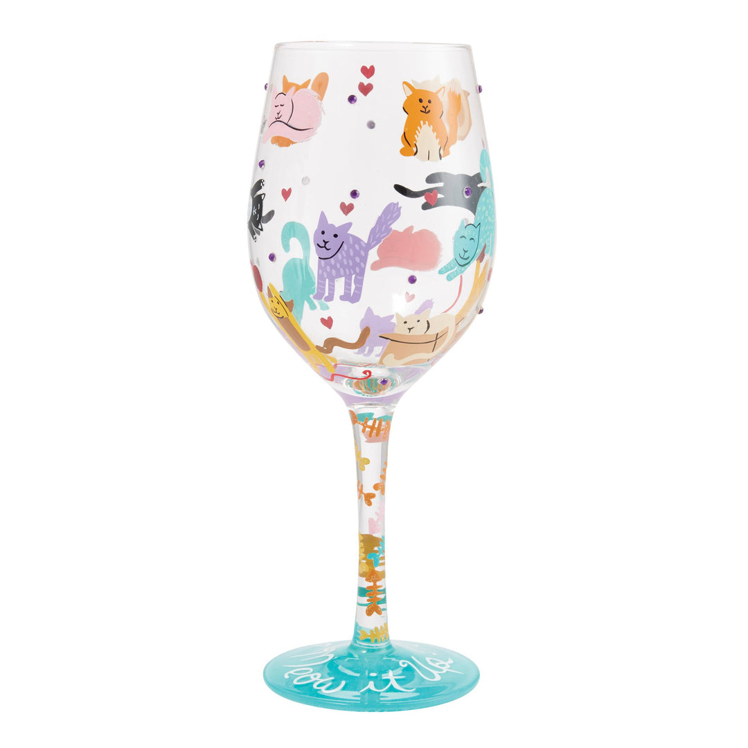 Meow it Up Wine Glass by Lolita