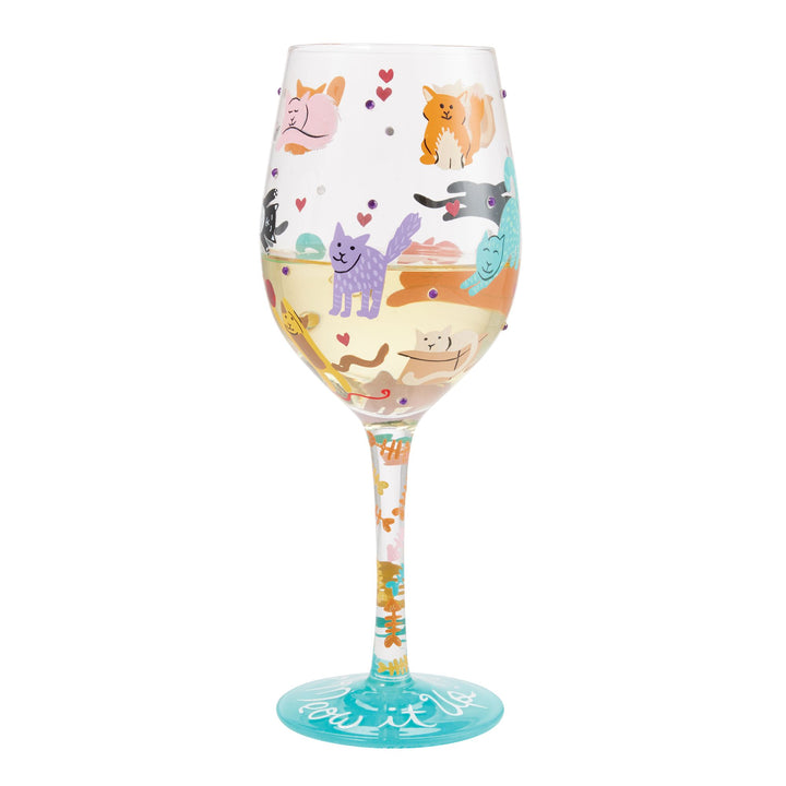 Meow it Up Wine Glass by Lolita