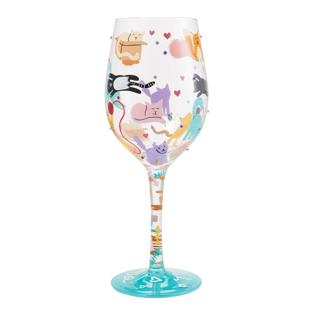 Meow it Up Wine Glass by Lolita