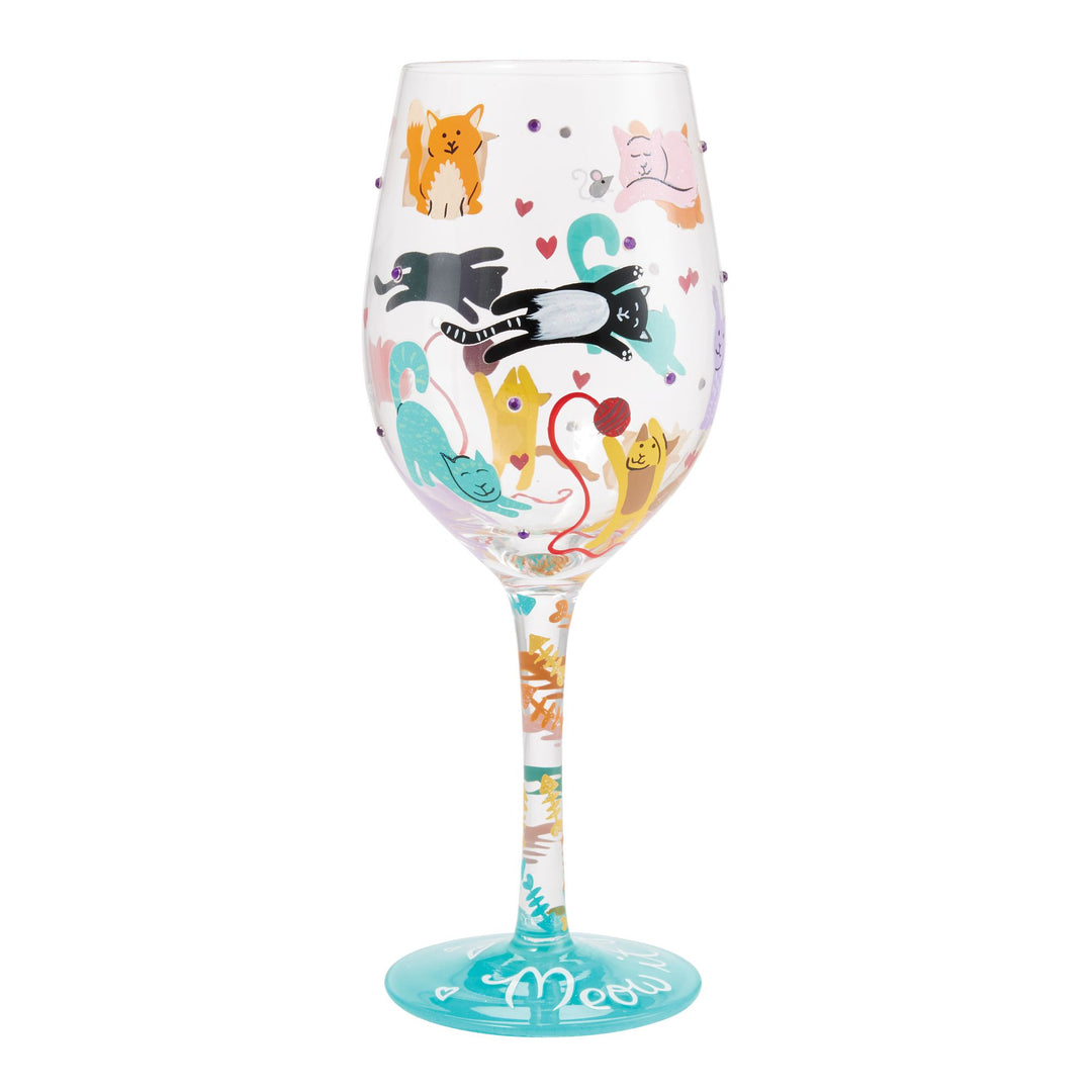 Meow it Up Wine Glass by Lolita