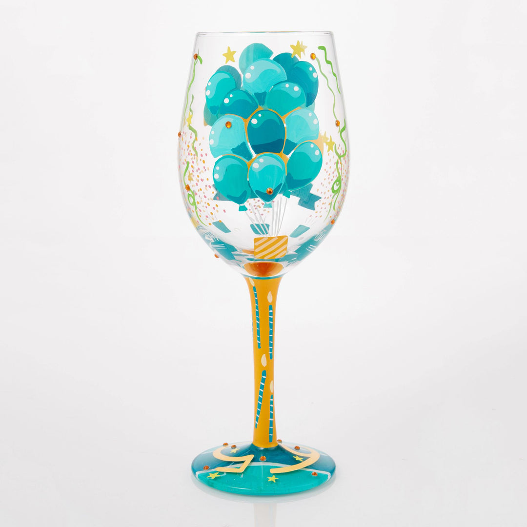 Happy 65th Birthday Wine Glass by Lolita