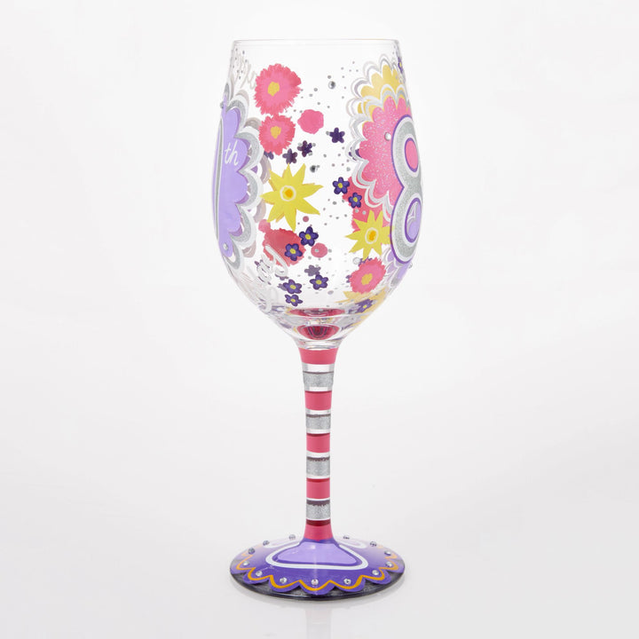 Happy 80th Birthday Wine Glass by Lolita