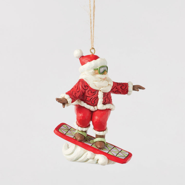 Snowboarding Santa Hanging Ornament - Heartwood Creek by Jim Shore