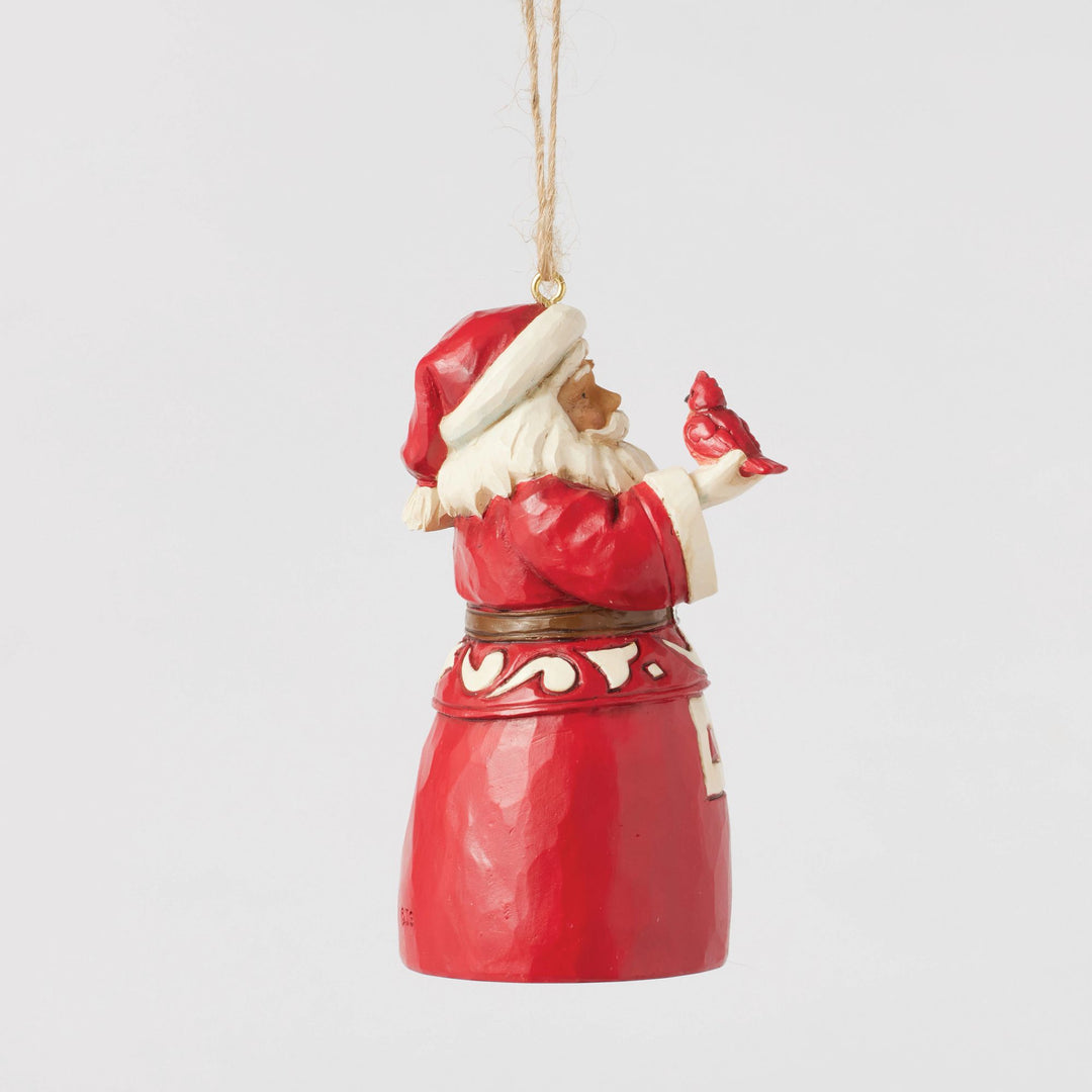 Nordic Noel Santa with Cardinal Hanging Ornament - Heartwood Creek by Jim Shore