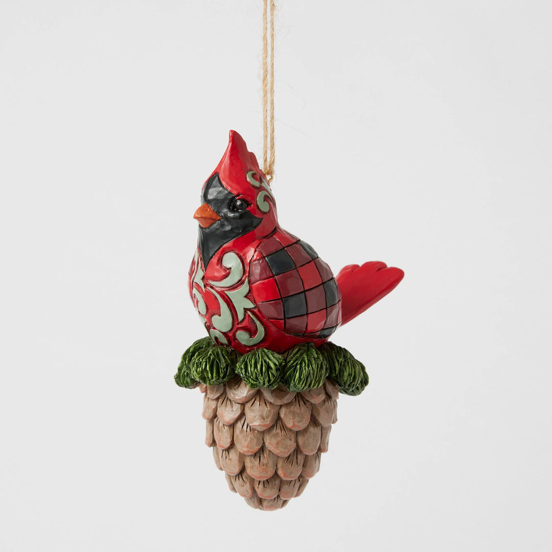 Cardinal on a Pinecone Hanging Ornament - Heartwood Creek by Jim Shore