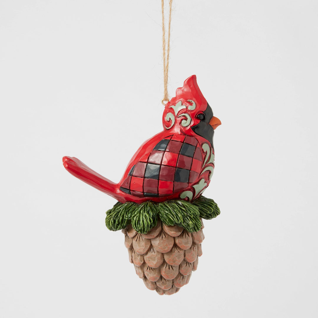 Cardinal on a Pinecone Hanging Ornament - Heartwood Creek by Jim Shore