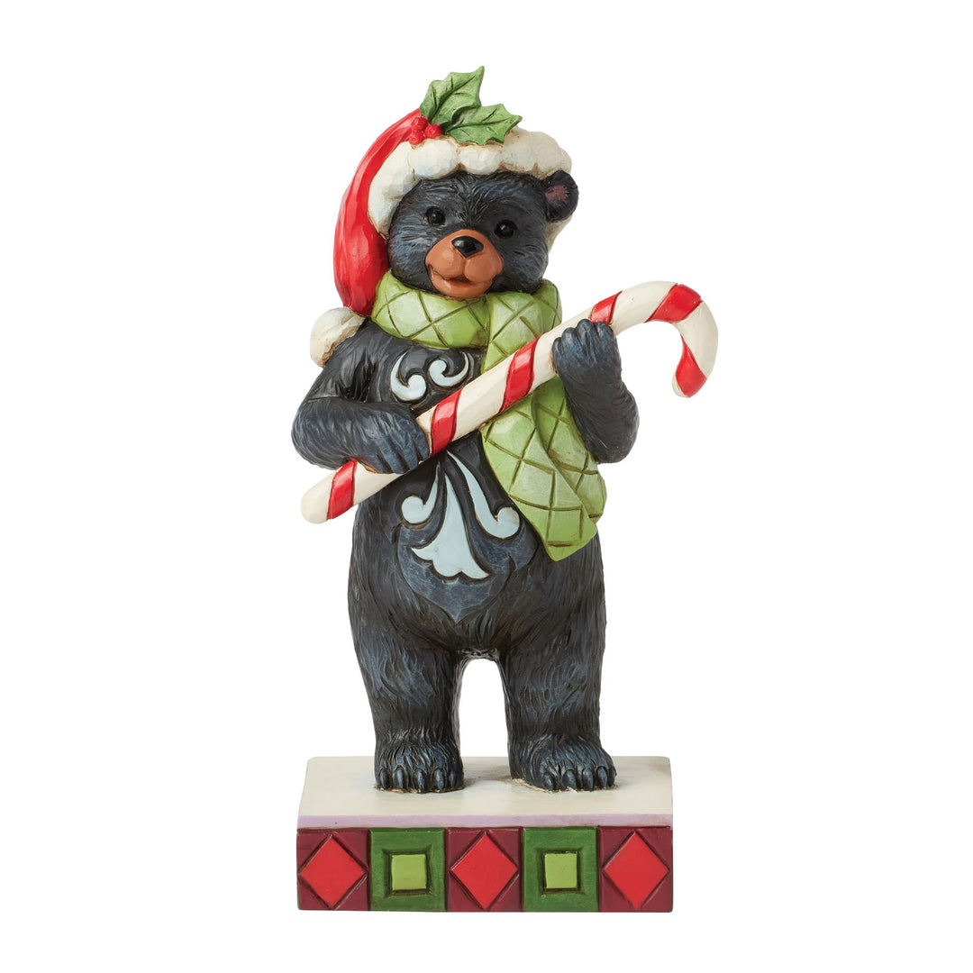 Beary Merry Christmas (Lodge Black Bear with Candy Cane) - Heartwood Creek by Jim Shore