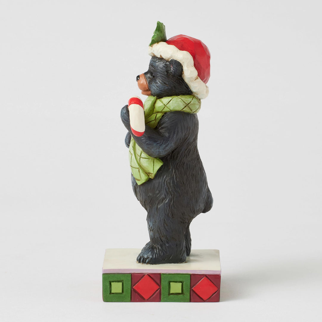 Beary Merry Christmas (Lodge Black Bear with Candy Cane) - Heartwood Creek by Jim Shore