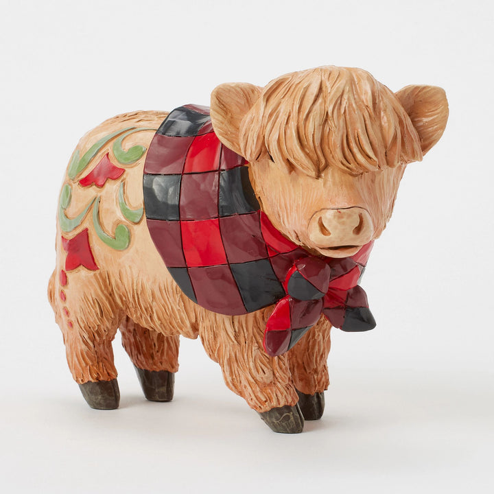 Moo-ti-ful Christmas (Highland Calf Pint Figurine) - Heartwood Creek by Jim Shore