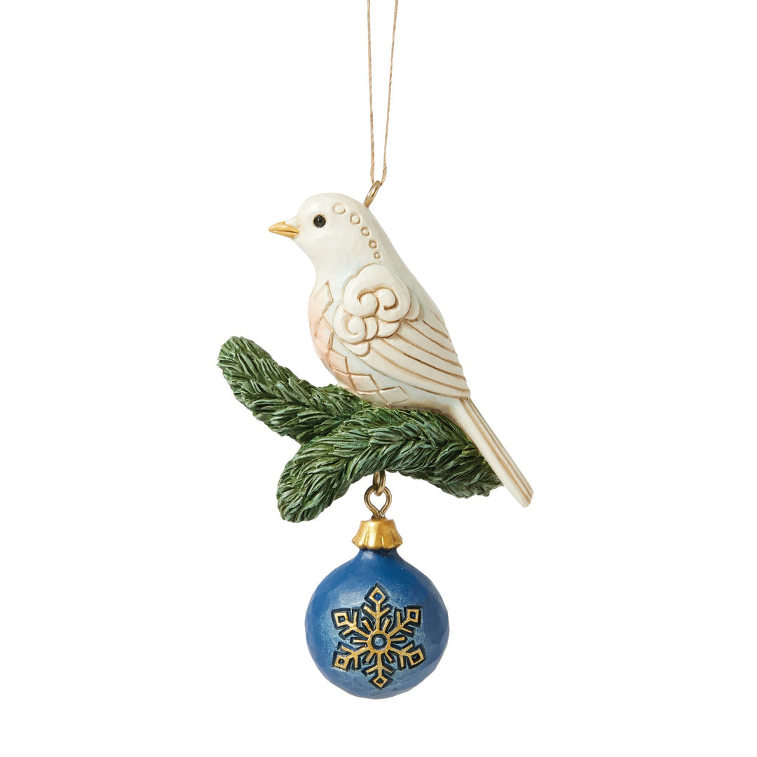 Blue and Gold Dove Hanging Ornament - Heartwood Creek by Jim Shore