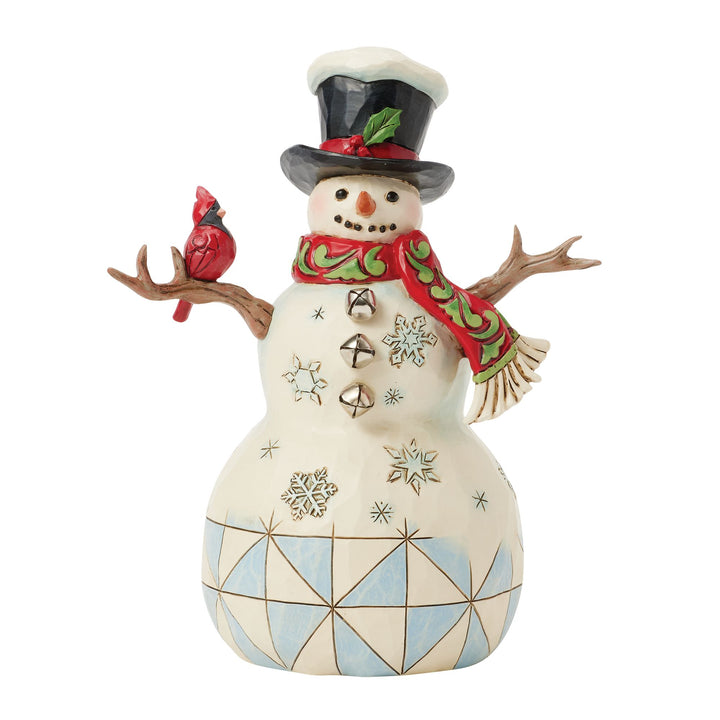 Snowman with Top Hat & Cardinal - Heartwood Creek by Jim Shore