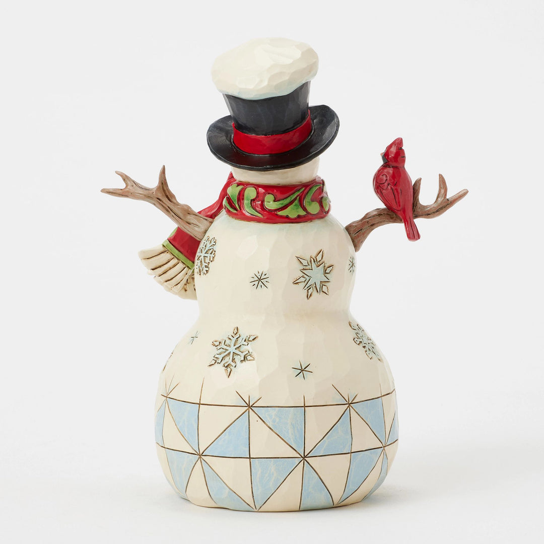 Snowman with Top Hat & Cardinal - Heartwood Creek by Jim Shore