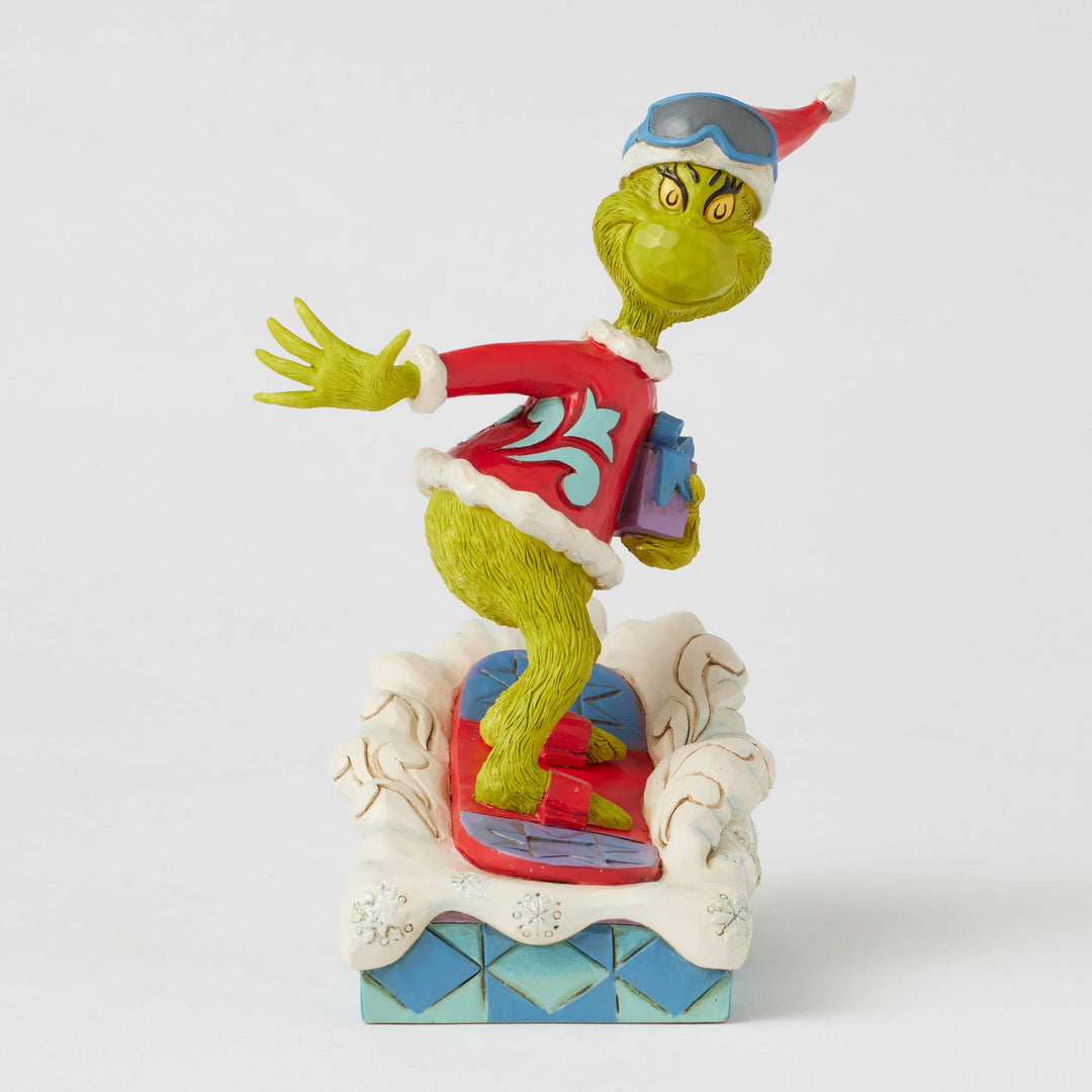 The Grinch Snowboarding Figurine - The Grinch by Jim Shore